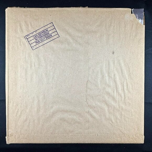 Led Zeppelin In Through the Out Door w/ Bag Strawberry Press vinyl record LP EX